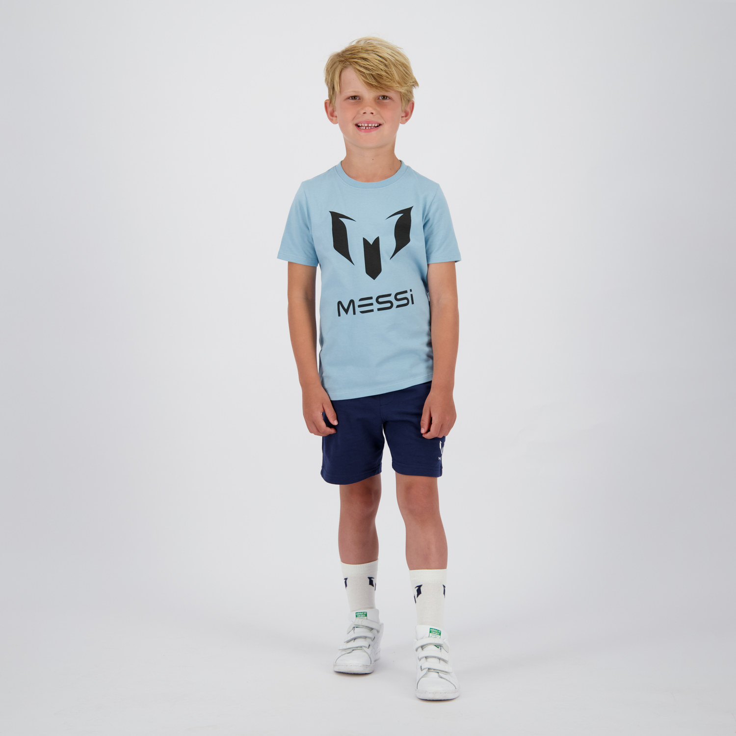 Polera Manga Corta Niño Logo Celeste Messi